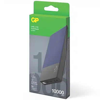 GP 10000mAh Portable Charger with Type-C Fast Charging - Perfect for Travel, Camping & Emergency Power Backup