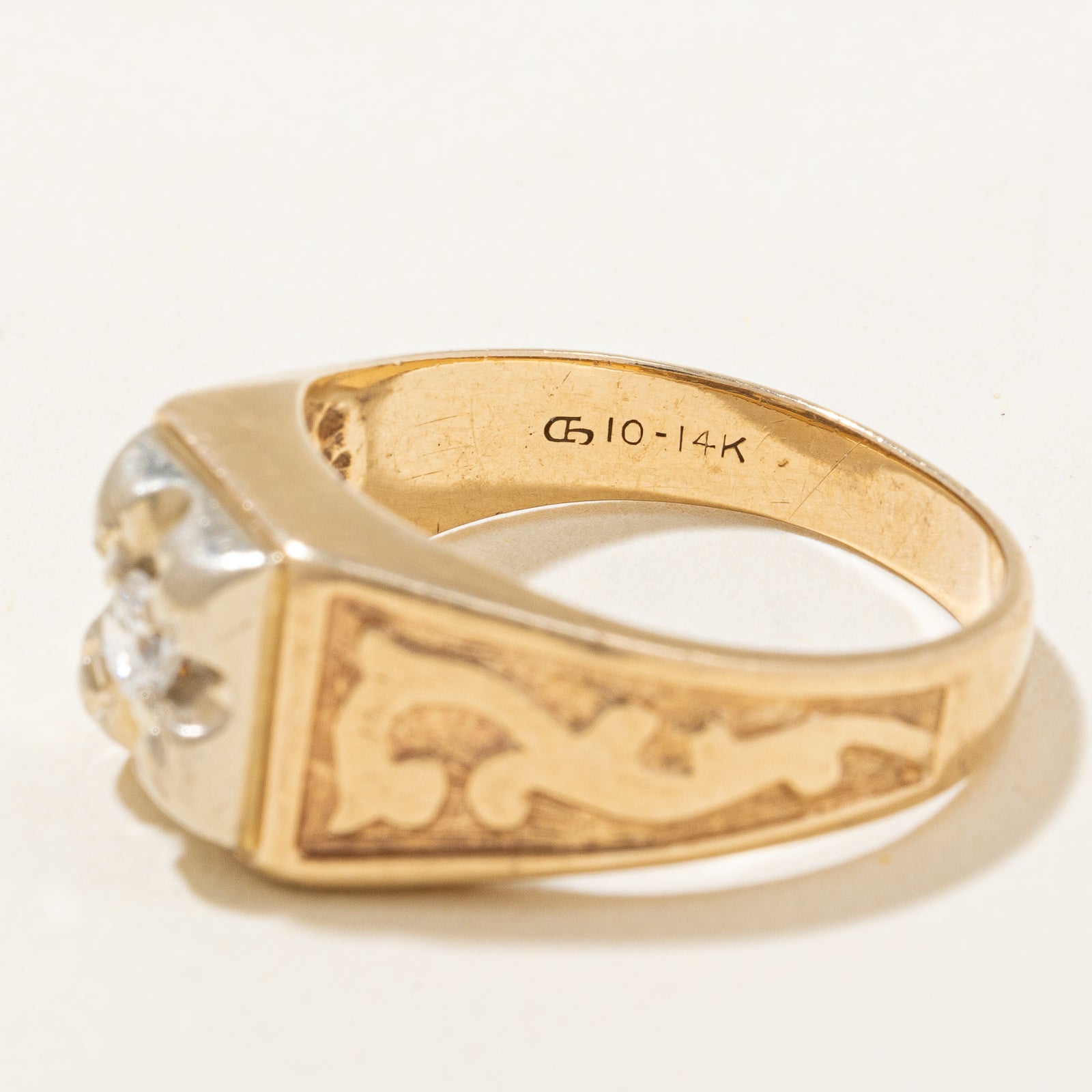 0.16ct Illusion Set Diamond Embossed Ring - Size 8.25 | Elegant Wedding Band & Anniversary Gift for Women | Perfect for Engagement, Proposal & Special Occasions