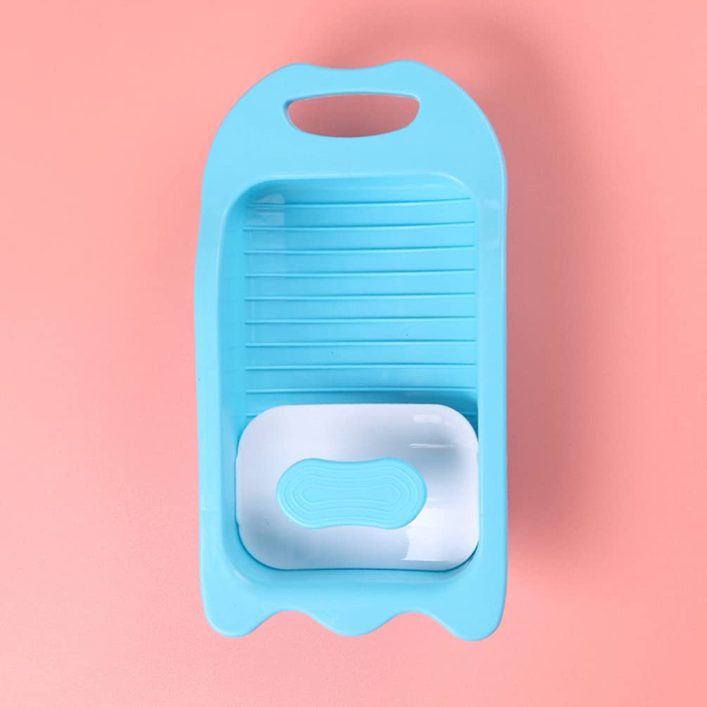 DOITOOL Mini Plastic Washboard Basin - Non-Slip Hand Washing Board for Laundry, Clothes & Delicates | Portable Washtub for Camping, Travel & Small Space Living