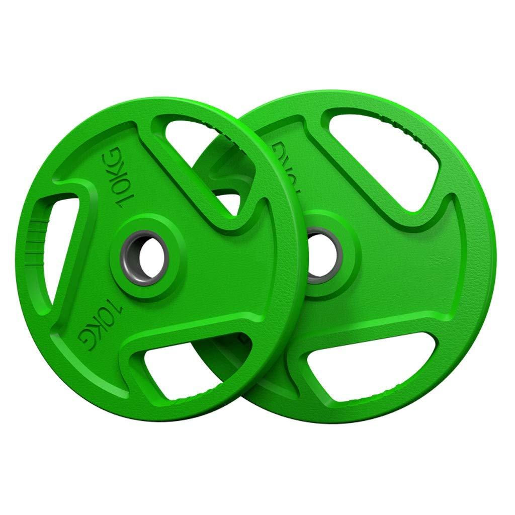 YBYB Color Weight Plates Set of 2 - 1.25KG/2.5KG/5KG/10KG/15KG/20KG/25KG Options - Durable Barbell & Dumbbell Plates for Home Gym Strength Training (20KG Pair - 10KG Each) - Perfect for CrossFit, Powerlifting & Fitness Workouts