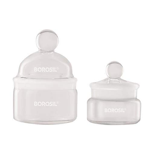 Borosil® 20mL Weighing Bottles with Interchangeable Stoppers - Pack of 10 | Laboratory Glassware for Precise Chemical Measurements & Sample Storage