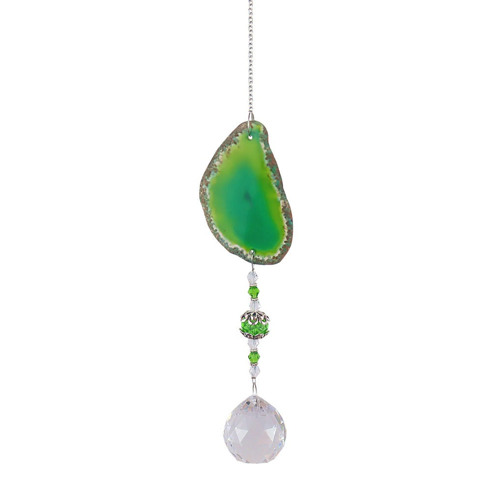 Natural Raw Stone Cut Crystal Suncatcher - Handmade Sun Catcher Prism for Window Decor, Garden Ornament & Spiritual Healing | Perfect for Home, Office & Meditation Spaces