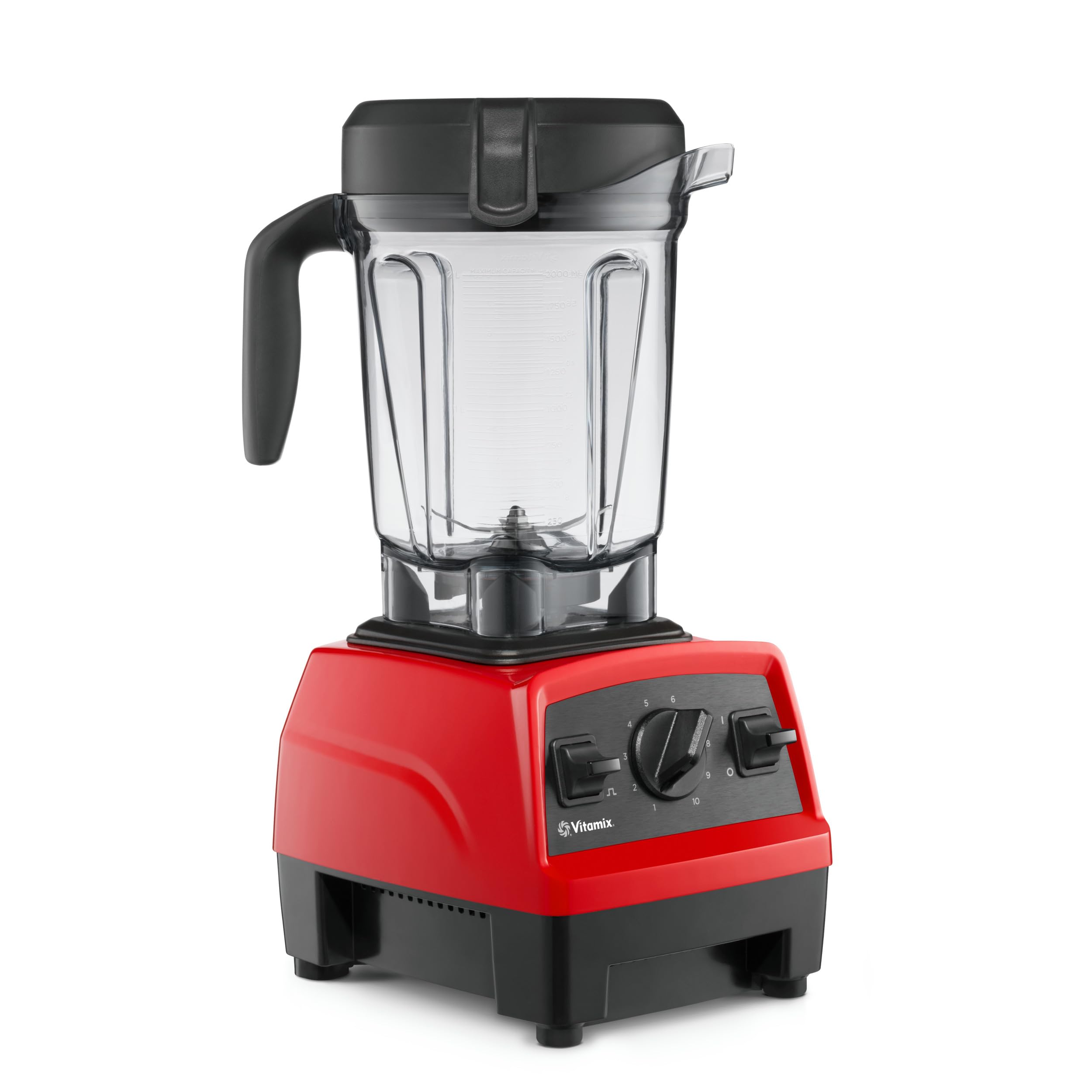 Vitamix Explorian Blender - Professional Grade 64oz Countertop Blender with Low-Profile Container, Red (Renewed Premium) - Perfect for Smoothies, Soups, Nut Butters & Home Kitchen Use