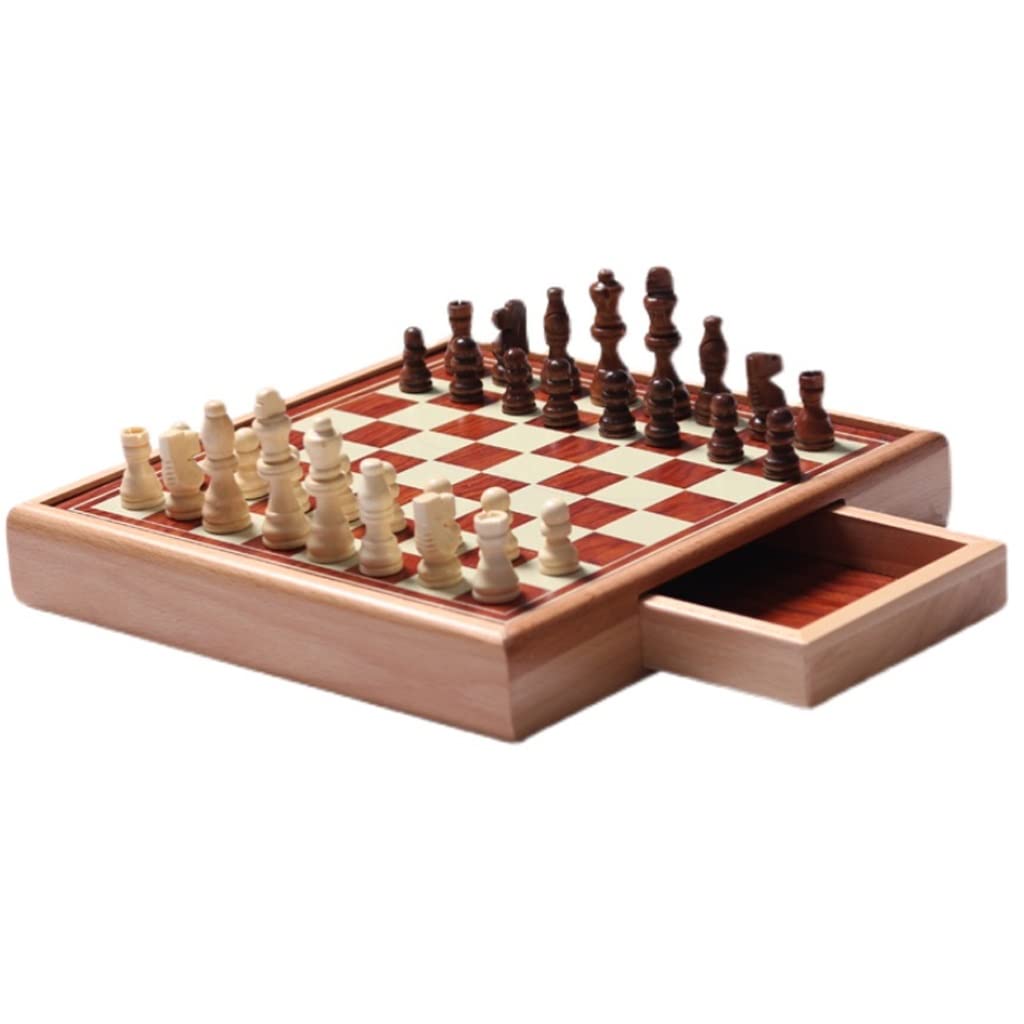 Premium Wooden Chess Set with Storage Drawer - 40CM Classic Chess Board Game for Beginners & Adults - Portable for Travel, Home, Office & Gifts