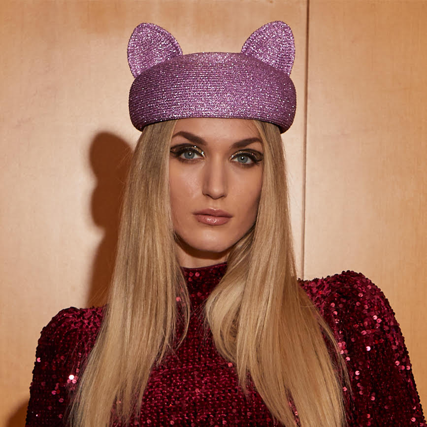 Caterina Metallic Braid Beret - Stylish Women's Knit Hat for Fall & Winter Fashion, Perfect for Parties, Holidays & Everyday Wear