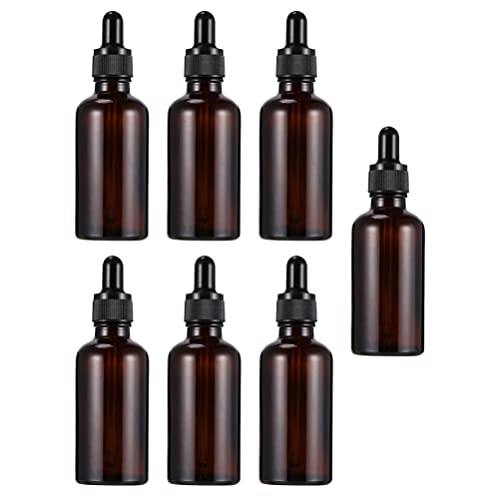 FOMIYES 7-Piece Amber Glass Dropper Bottles Set - Essential Oil Bottles, Empty Perfume Bottles & Travel Dispenser Bottles | Portable Glass Droppers for DIY, Aromatherapy & Skincare Storage