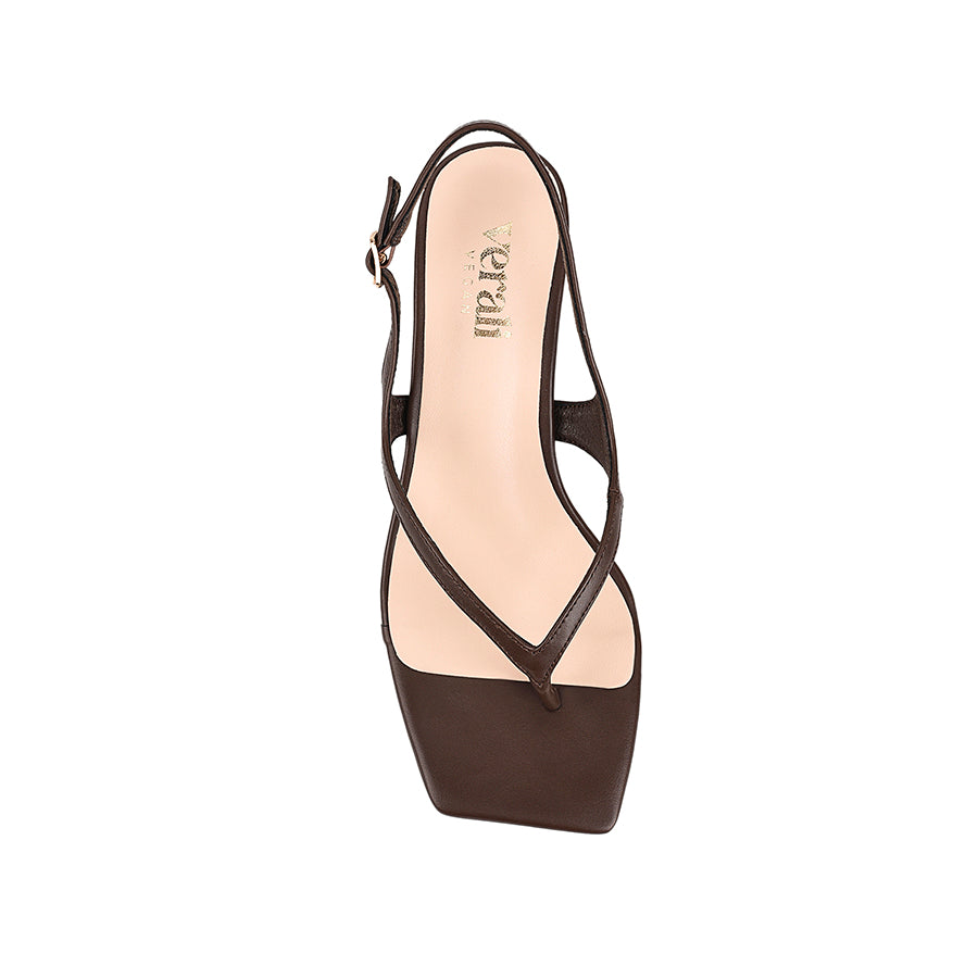 Marnie Kitten Heel Sandals for Women - Comfortable Low Block Heel Dress Shoes in Chocolate Brown - Perfect for Weddings, Office & Summer Outfits