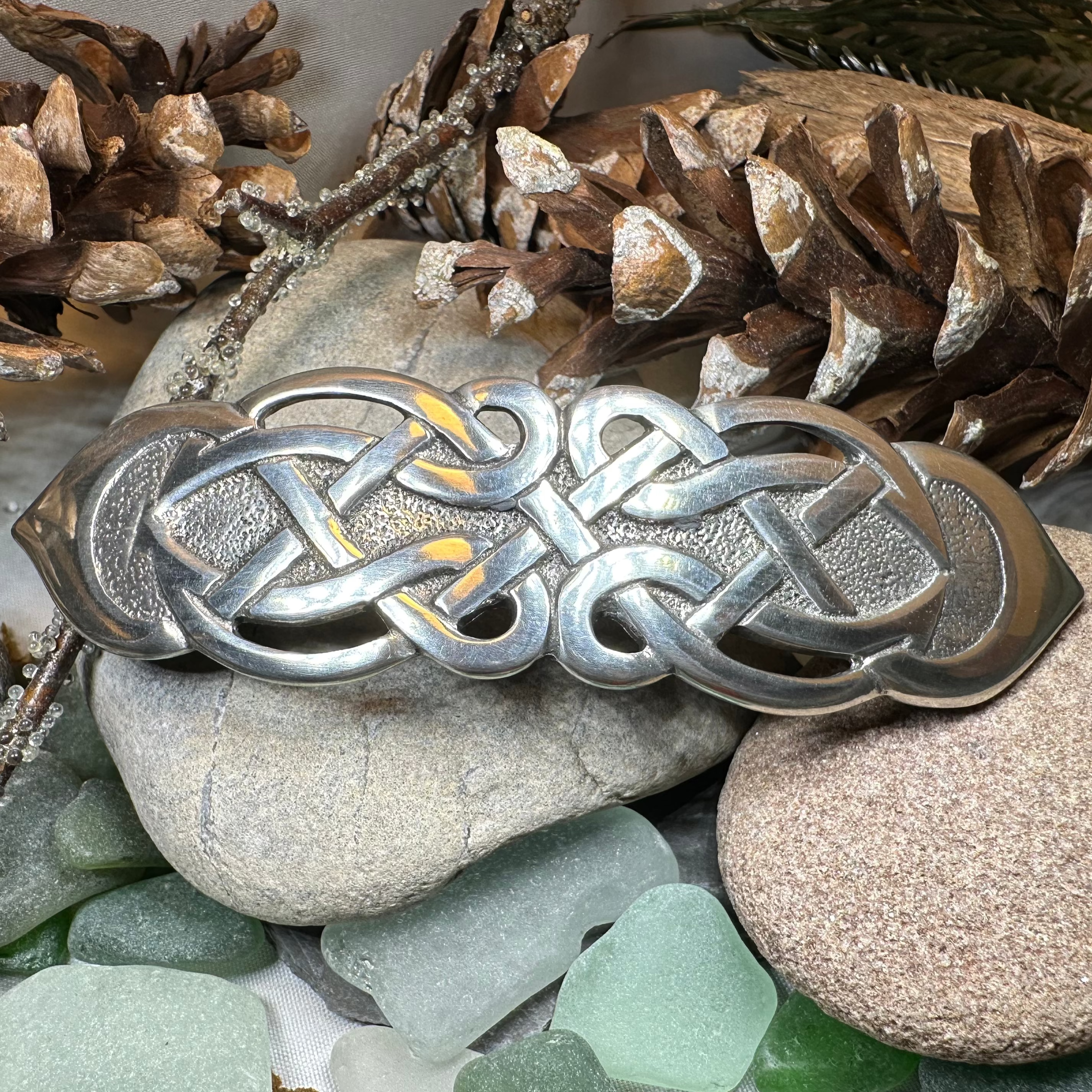 Celtic Trust Knot Hair Clip - Elegant Irish Inspired Hair Accessory for Women, Wedding, Prom & Special Occasions