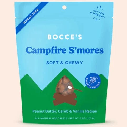 Bocce's Campfire S'mores Soft & Chewy Dog Treats - Healthy Natural Dog Snacks for Training & Rewards - Perfect for Outdoor Adventures & Camping with Your Pet