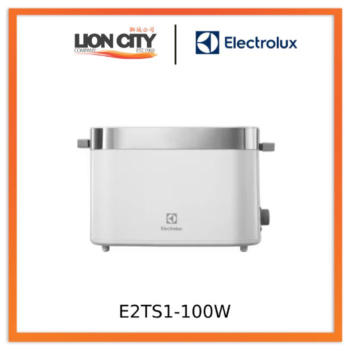 Electrolux E2TS1 100W 2-Slice Pop Up Toaster - Perfect for Breakfast, Brunch & Small Kitchens