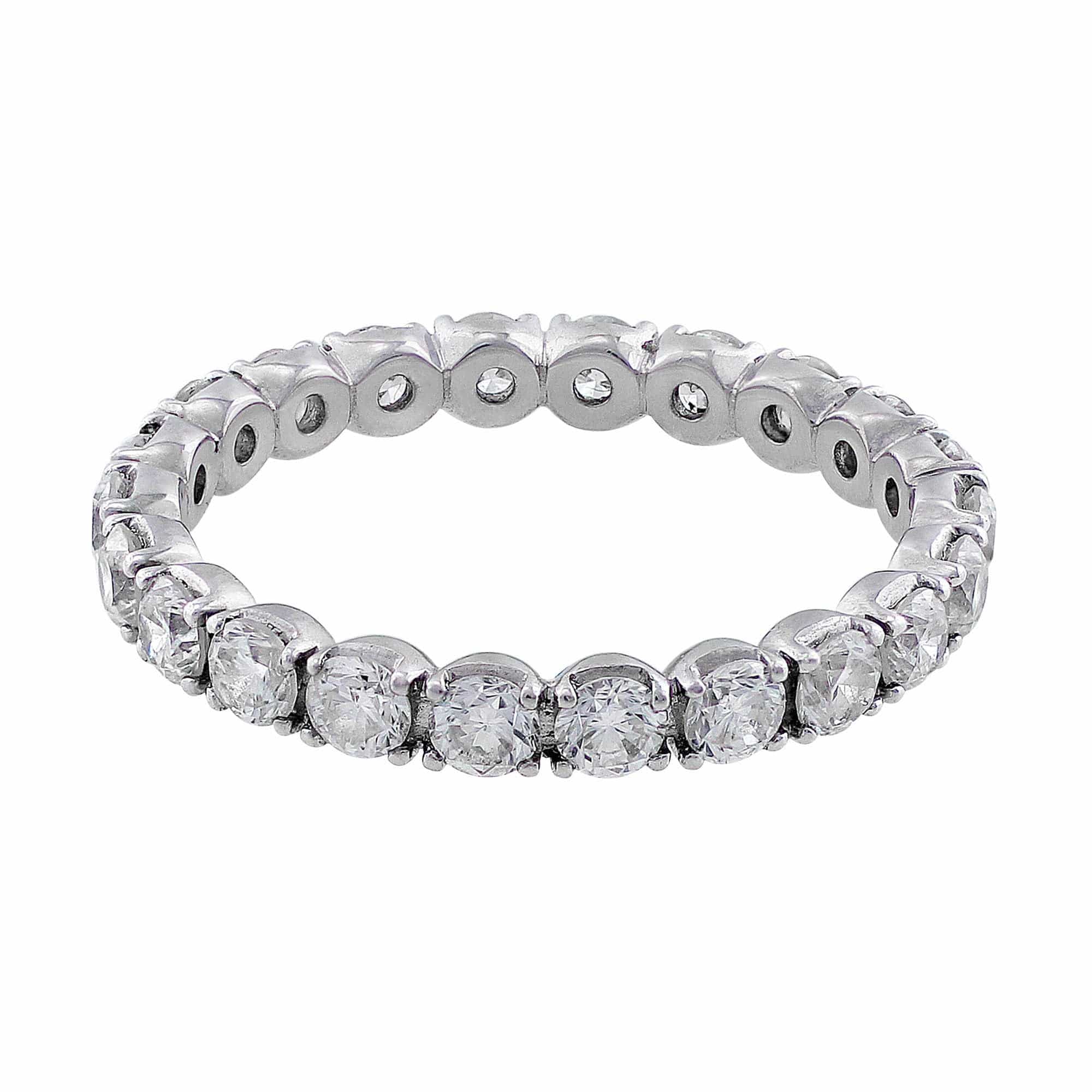 18K White Gold Diamond Eternity Band Ring for Women - Wedding, Anniversary & Engagement Jewelry Gift - Perfect for Bridal, Proposal & Special Occasions