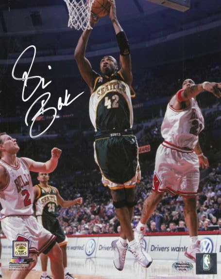 Autographed Vin Baker 8x10 Seattle Supersonics Photo - Signed Memorabilia for NBA Fans, Collectors & Sports Enthusiasts - Perfect for Man Cave, Game Room Decor or Gift Idea