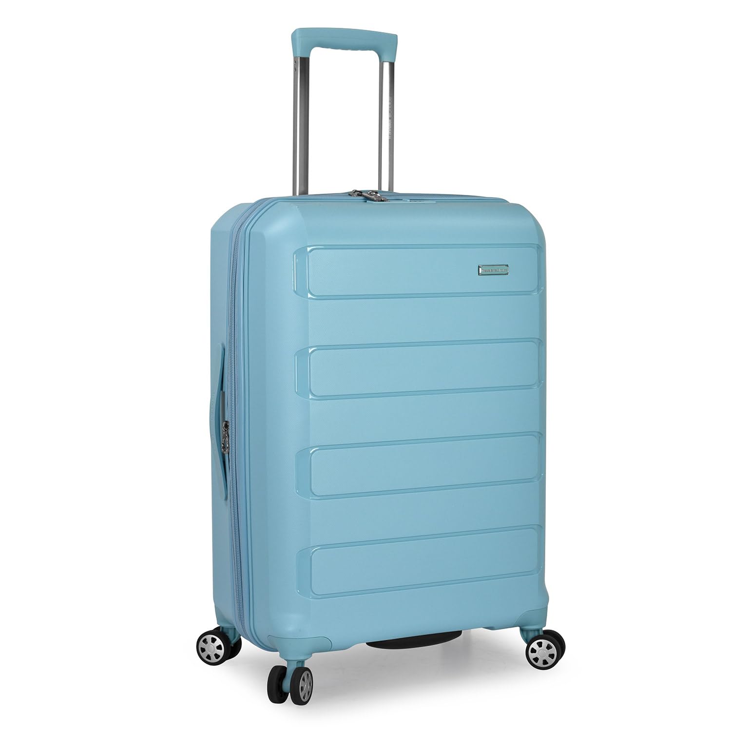 Traveler's Choice Pagosa Durable Expandable Hardshell Spinner Luggage - Baby Blue Check-in Suitcase for Air Travel, Business Trips & Family Vacations