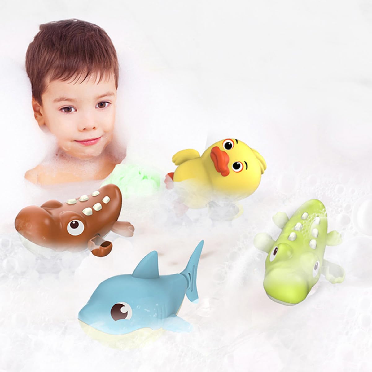 UPKOCH 15 Pcs Baby Bath Toys Set - Floating Crocodile & Animal PVC Shower Toys for Toddlers | Fun Bathtime Learning & Sensory Play for Infants