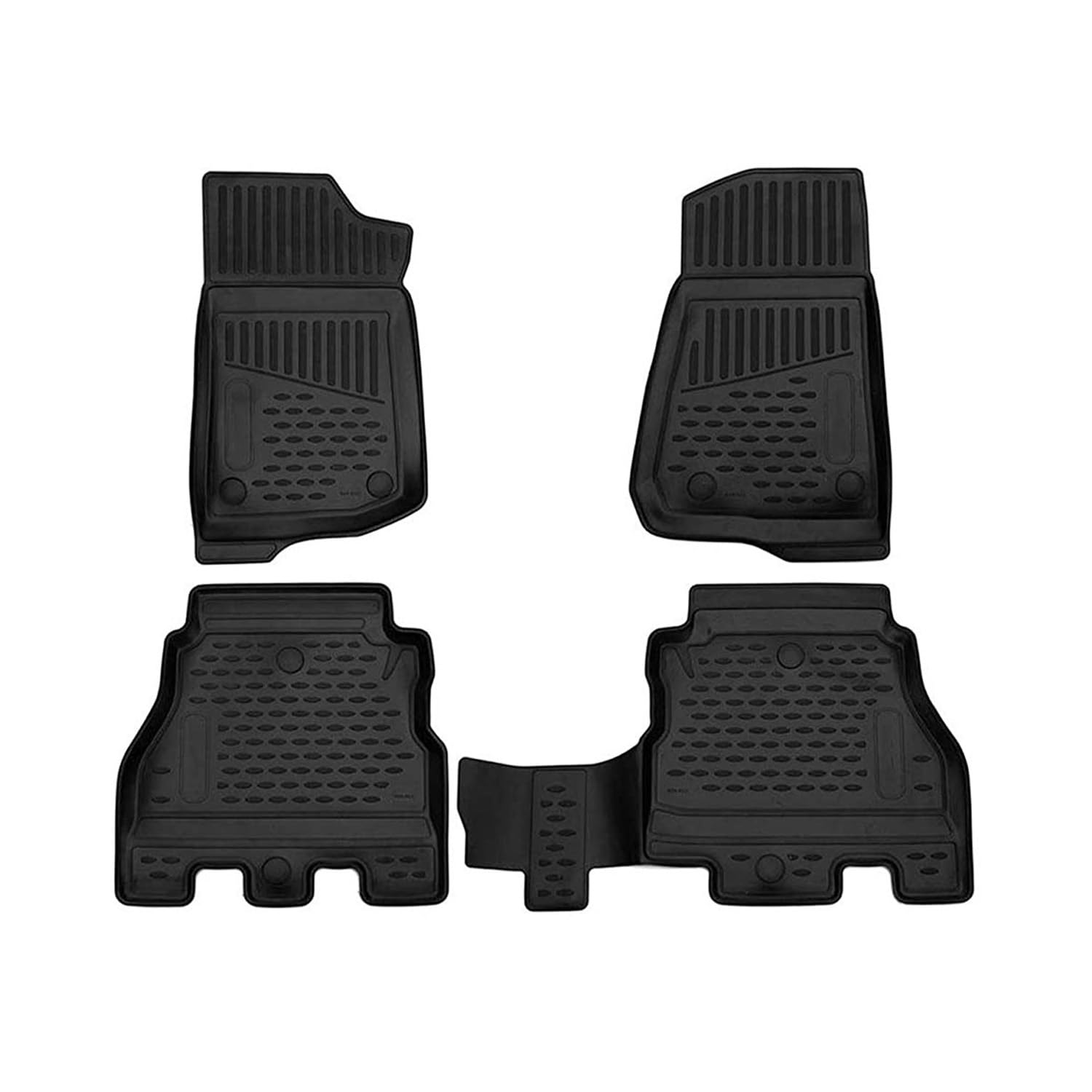OMAC All-Weather TPE Floor Mats for Jeep Wrangler 2018-2025 4 Door - Durable Black Car Floor Liners - Perfect for Off-Roading, Camping & Daily Driving Protection