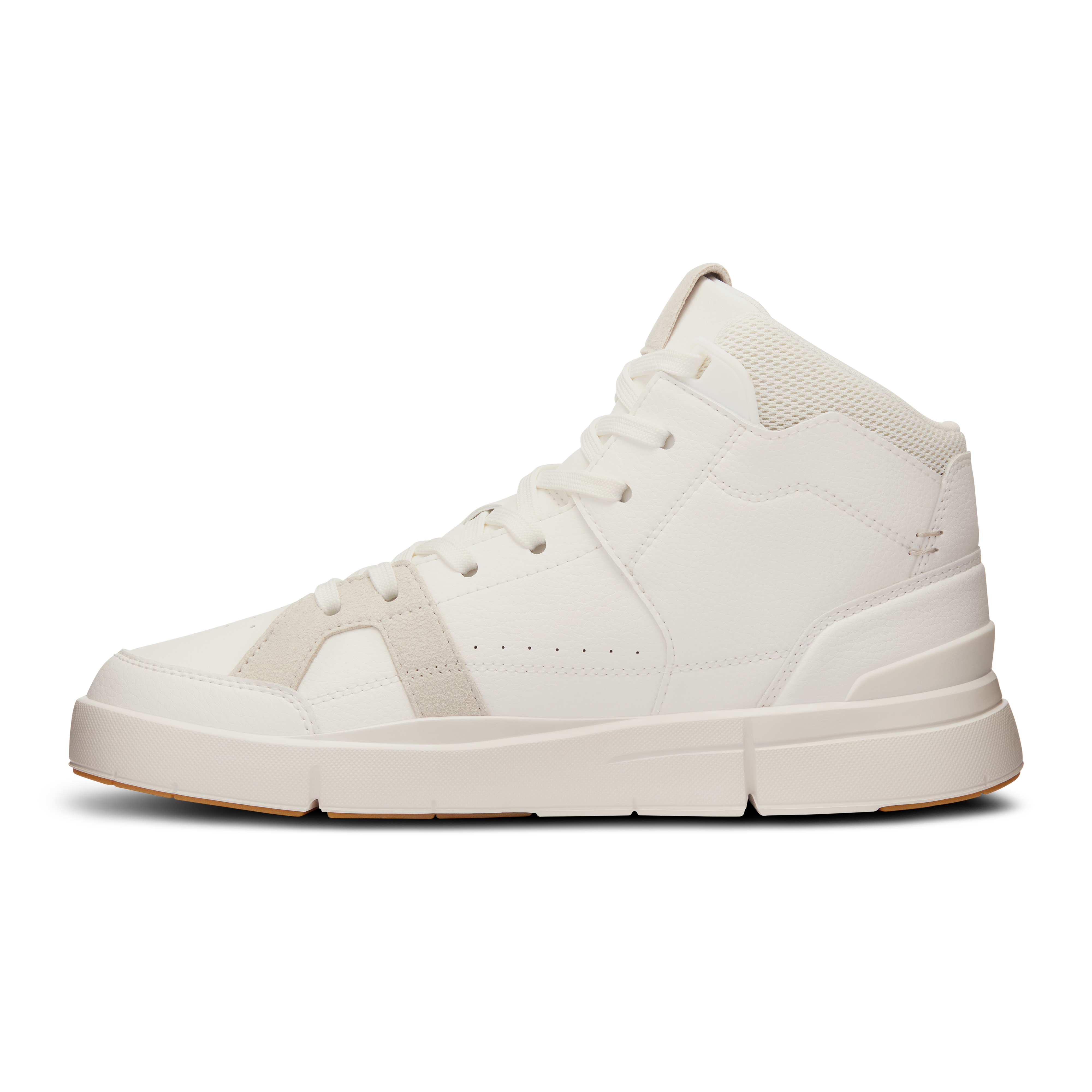 On Running Women's The Roger Clubhouse Mid Shoes - White/Sand | Comfortable Sneakers for Running, Walking & Casual Wear | Perfect for Gym, Workout & Everyday Fashion