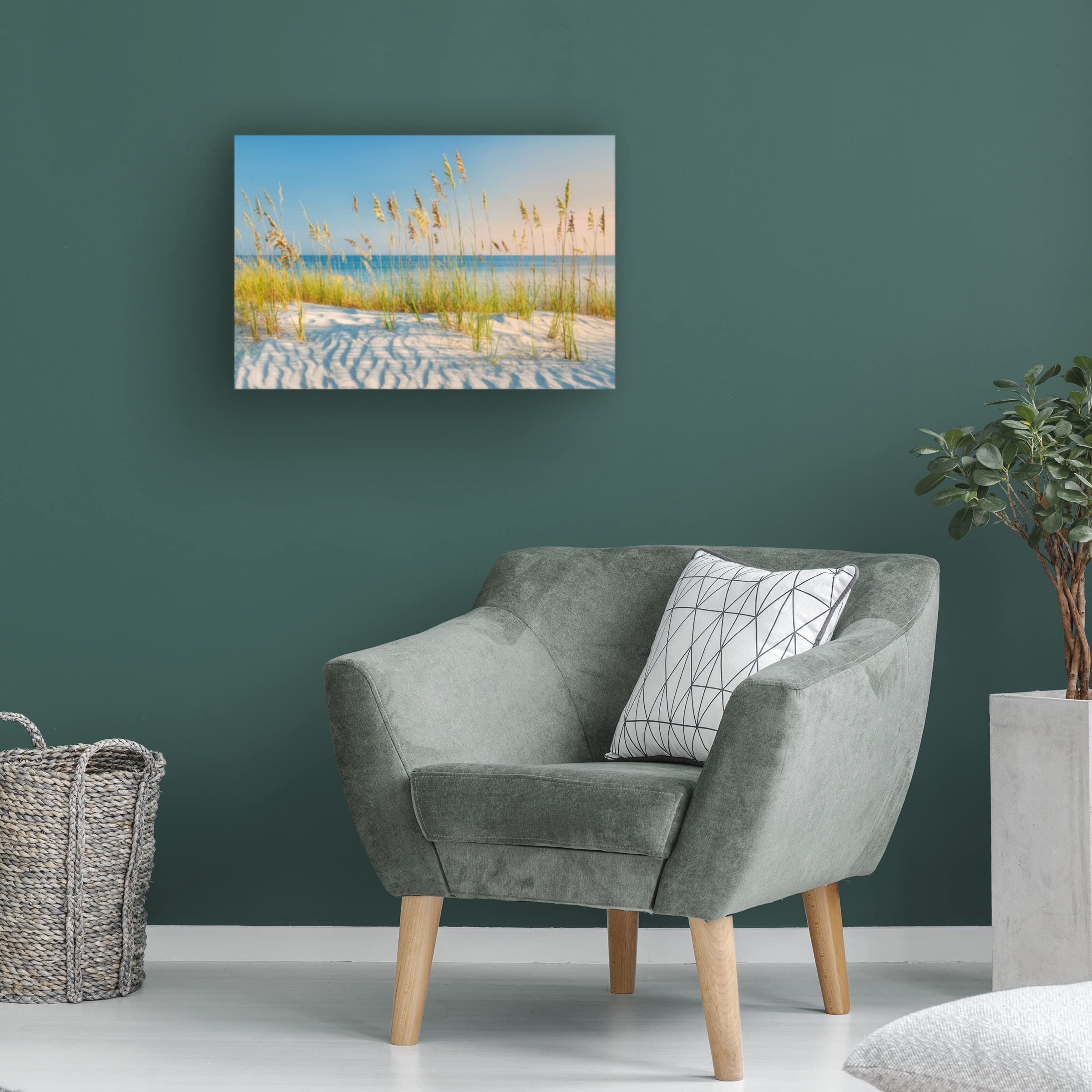Dennis Frates 'Sea Oat Grass 2' Canvas Wall Art Print - Coastal Beach Decor for Living Room, Bedroom & Office