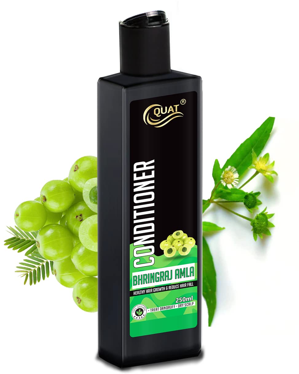 QUAT Bhringraj Amla Hair Conditioner - Nourishing & Repairing for Long, Lifeless Hair - Adds Shine & Strength - 250ml - Ideal for Daily Hair Care & Dream Lengths Maintenance
