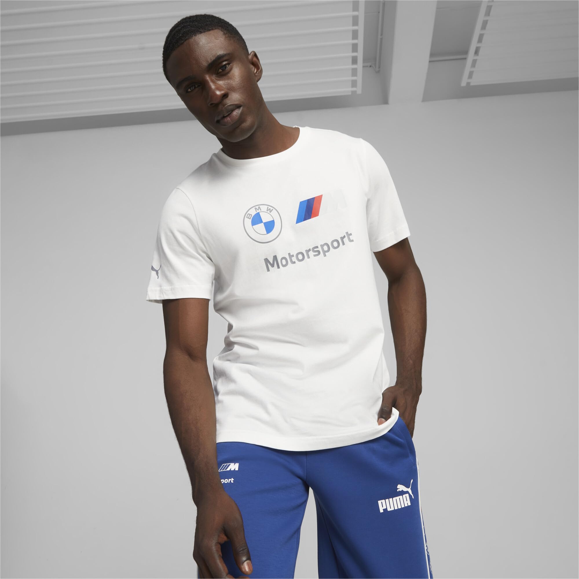 PUMA BMW M Motorsports Essentials Logo Men's T-Shirt - Comfortable Cotton Tee for Casual Wear, Racing Events & Car Enthusiasts