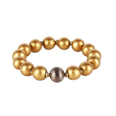 BuDhaGirl Shaanti Bracelet in Gold Tone - Adjustable Meditation & Yoga Jewelry for Women - Perfect for Mindfulness, Stress Relief & Spiritual Practice