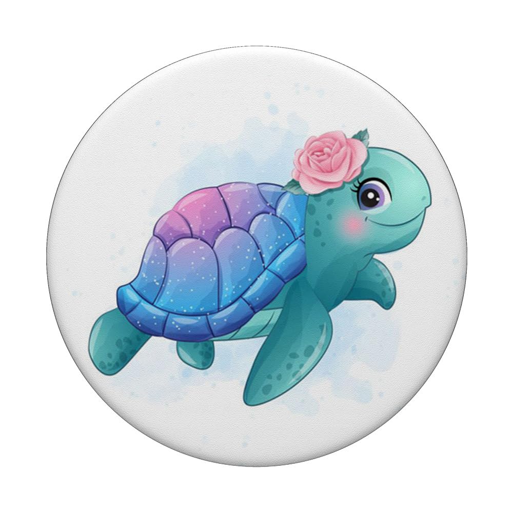 Cute Sea Turtle PopSockets PopGrip - Swappable Phone Grip & Stand for iPhone, Samsung & Tablets | Perfect for Work, Travel & Selfies