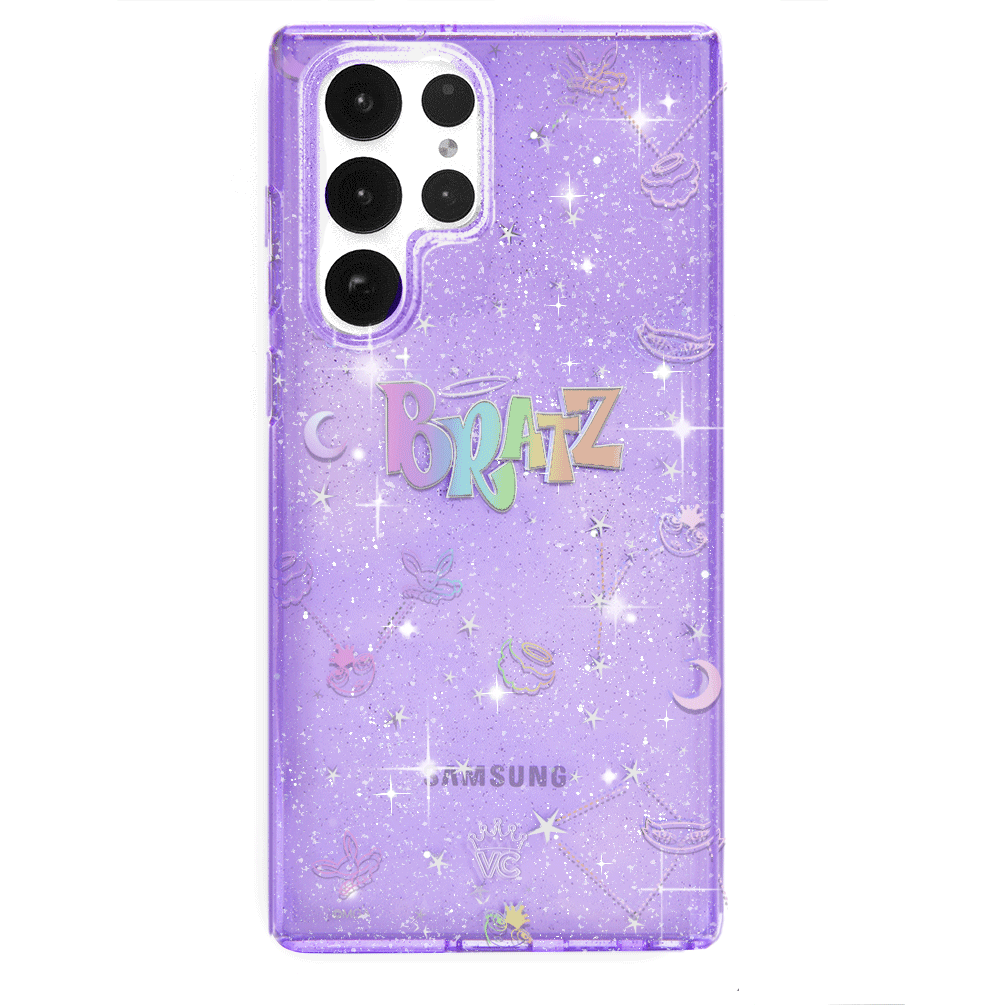 Bratz Celestial Glitter Samsung Phone Case - Trendy Protective Cover for Galaxy S23/S22/S21 - Perfect for Teens & Fashion Lovers (School, Parties, Daily Use)