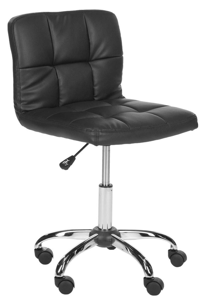 SAFAVIEH Brunner Black Modern Office Desk Chair - Ergonomic Computer Chair for Home & Office Workspace, Gaming, Study, and Conference Room