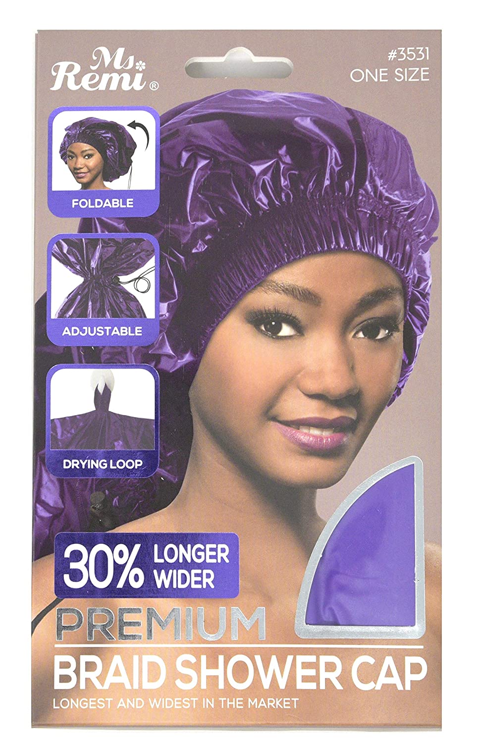 MS REMI Premium Braid Shower Cap for Women - Waterproof Silk Lined Hair Protection for Bathing, Swimming & Salon Use