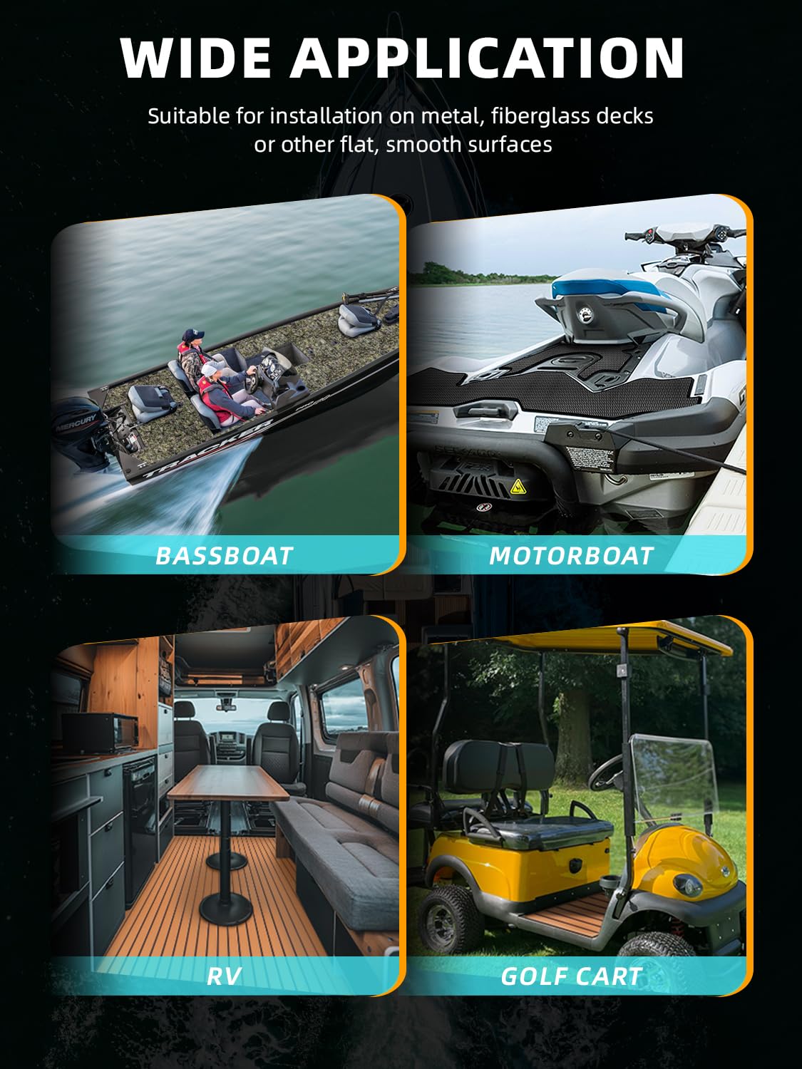 Premium EVA Foam Boat Decking - Non-Slip Marine Flooring Mats for Boats, RV, Yacht & Kayak (94.5