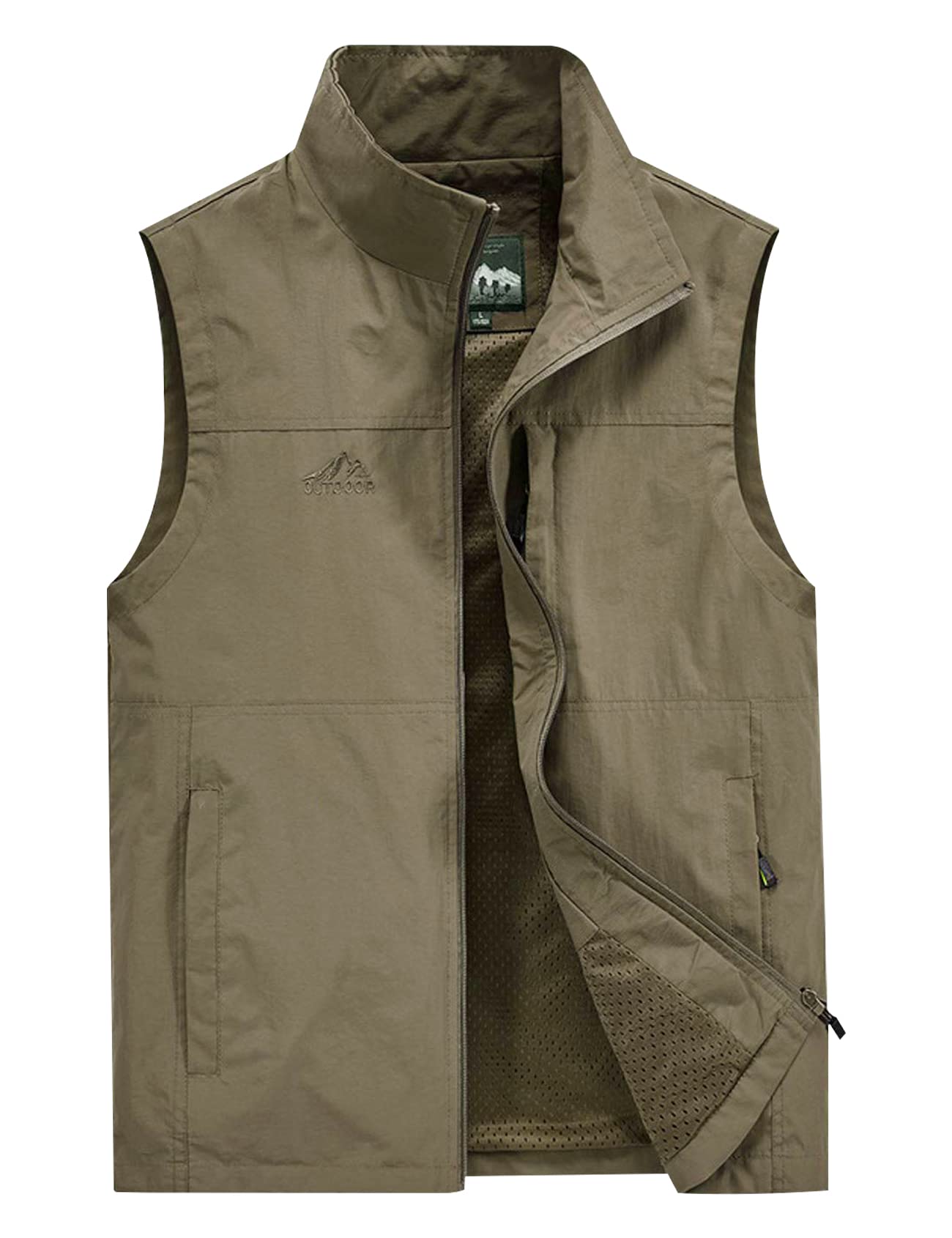 Gihuo Men's Multi-Pocket Fishing Vest - Utility Safari Travel Golf Work Vest for Outdoor Activities, Hiking & Camping