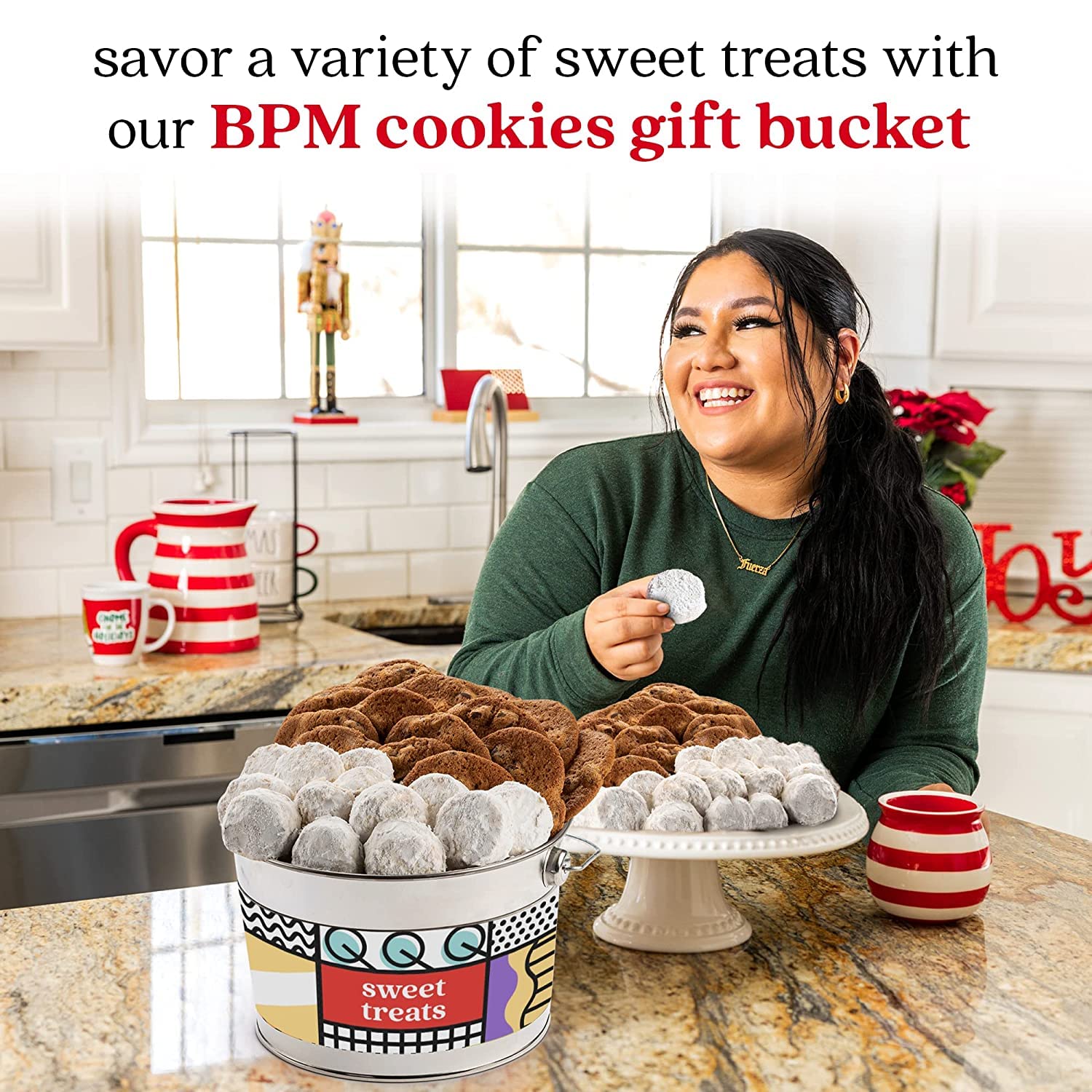 David’s Cookies Gourmet Assorted Cookies Bucket - 1.3 Lbs of Thin Crispy Cookies & Butter Pecan Meltaways | Traditional Homemade Recipes | Perfect Gift for Family, Friends & Office Parties | Sweet Treats for Holidays, Birthdays & Special Occasions