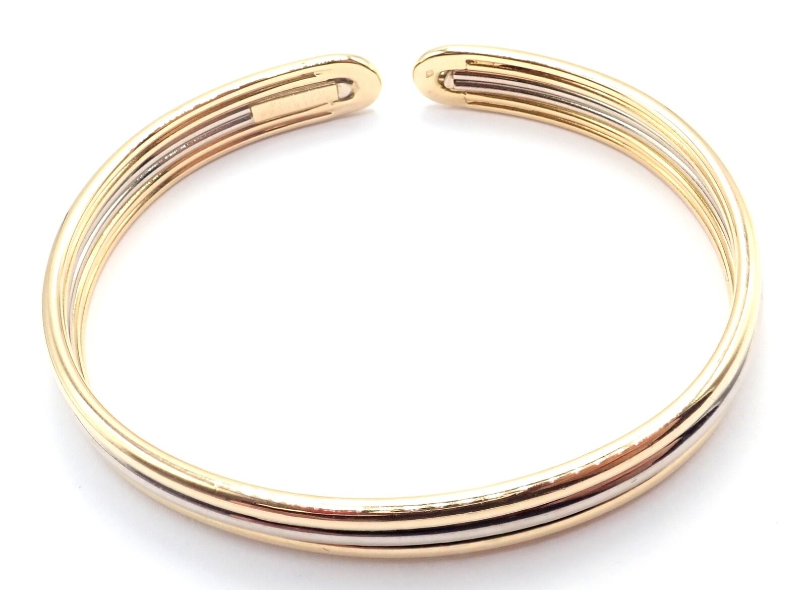 Authentic Van Cleef & Arpels 18k Yellow & White Gold Bangle Cuff Bracelet - Luxury Jewelry for Women, Perfect for Weddings, Parties & Special Occasions