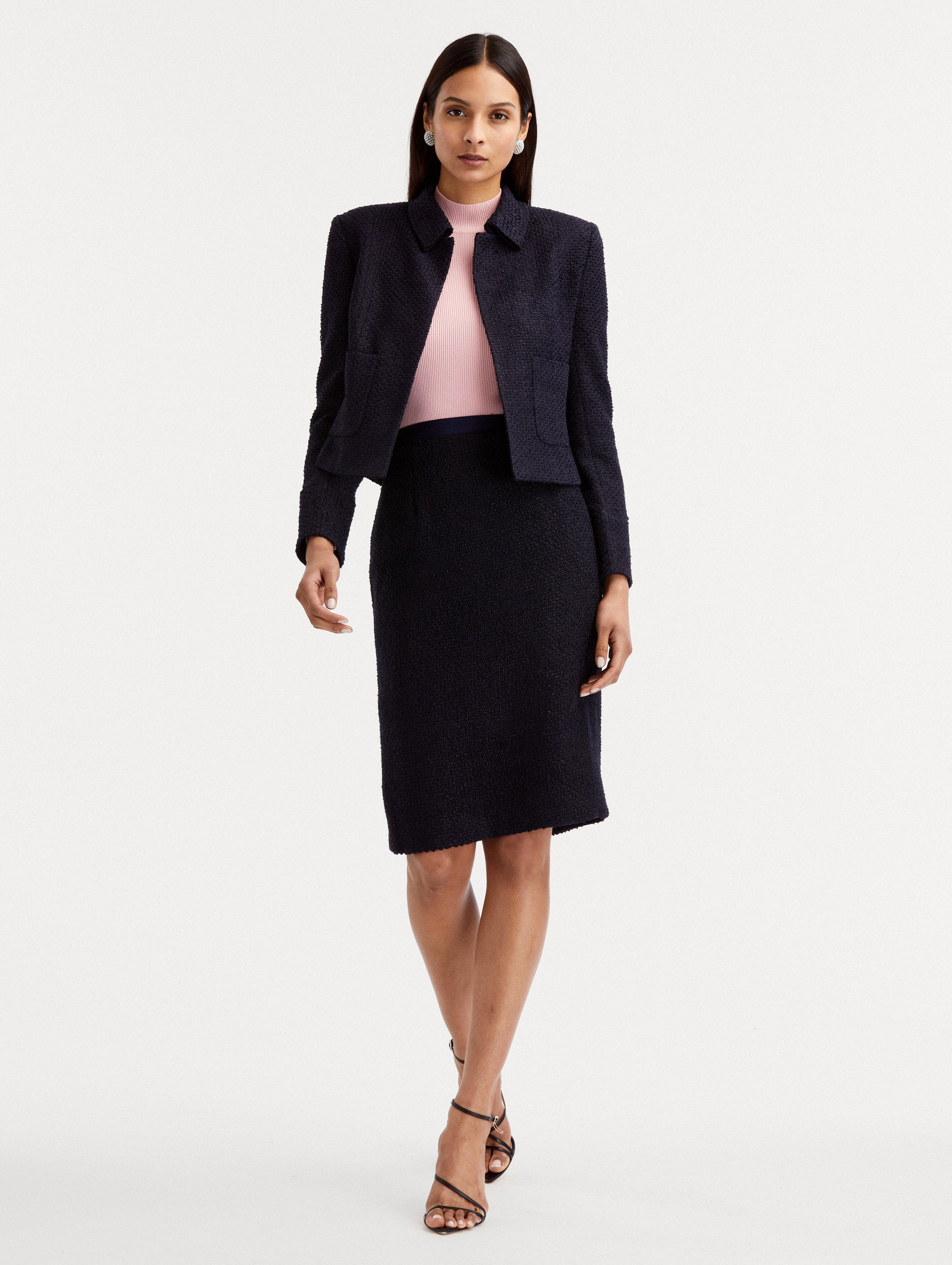 Stylish Boucle Tweed Jacket for Women - Classic Knit Blazer Coat with Elegant Texture | Perfect for Office Wear, Business Meetings & Fall Fashion Outfits