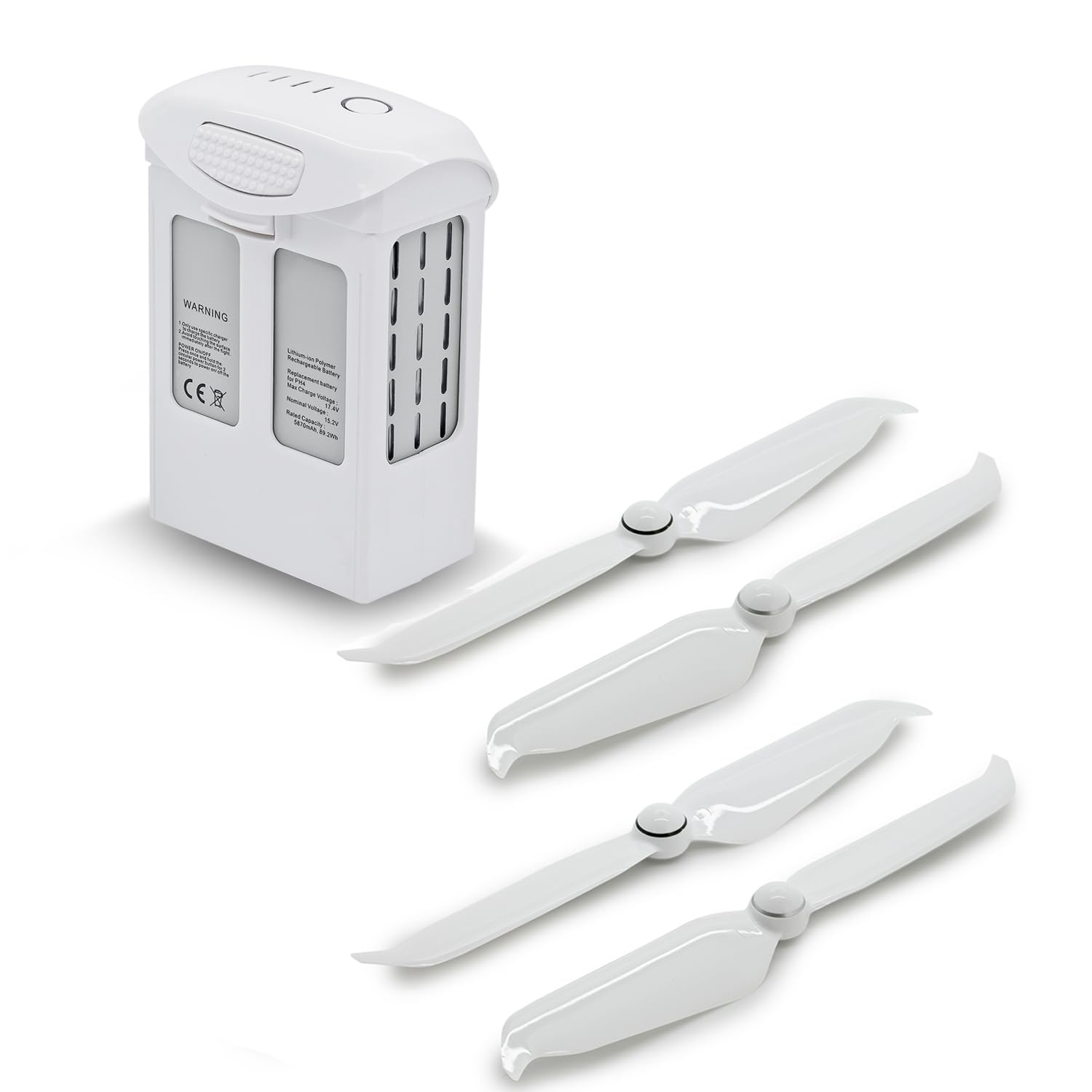 2 Pairs ExpertPower 9455S Propellers + 1 Pack 15.2V 5870mAh High-Capacity Intelligent Flight Battery Combo for DJI Phantom 4 Series Drones - Perfect for Aerial Photography, Videography & Extended Flight Time