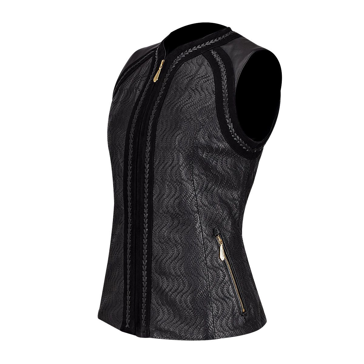 Stylish Cuadra Black Cowhide Leather Vest for Women - Fashionable & Durable - Perfect for Casual Outings, Parties & Layering