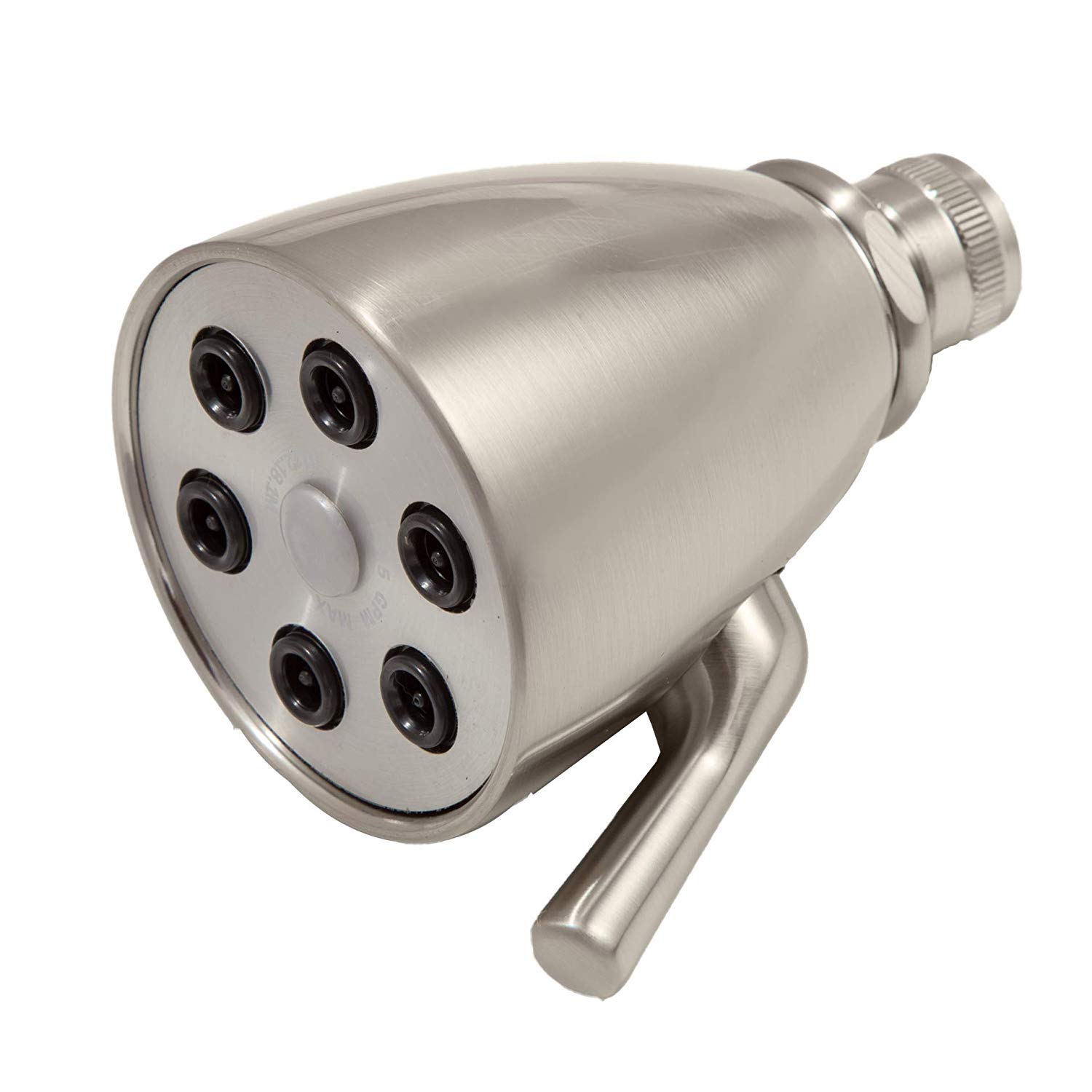 Giessdorf 6-Jet High Pressure Shower Head Set (2-Piece) with Handmade Soap - Brushed Nickel Finish for Spa-Like Bathroom Experience & Relaxation