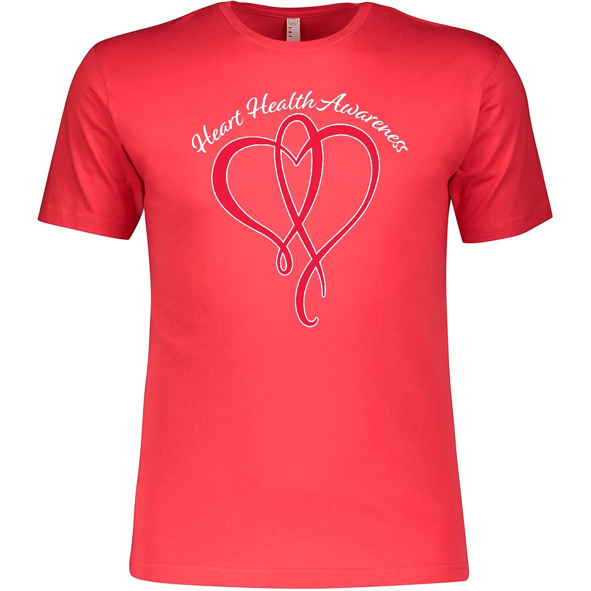 Inktastic Heart Health Awareness Red Ribbon T-Shirt - Support Heart Disease Awareness with Stylish Casual Wear for Men & Women - Perfect for Fundraisers, Walks & Everyday Advocacy