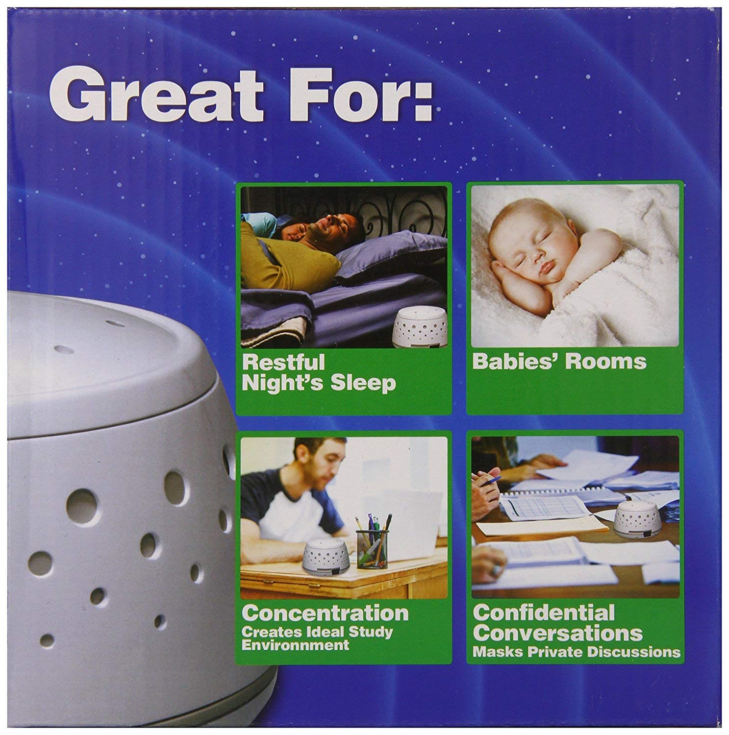 Sleep Easy Sound Conditioner & White Noise Machine (4 Pack) - Perfect for Baby Nursery, Office, Meditation & Better Sleep