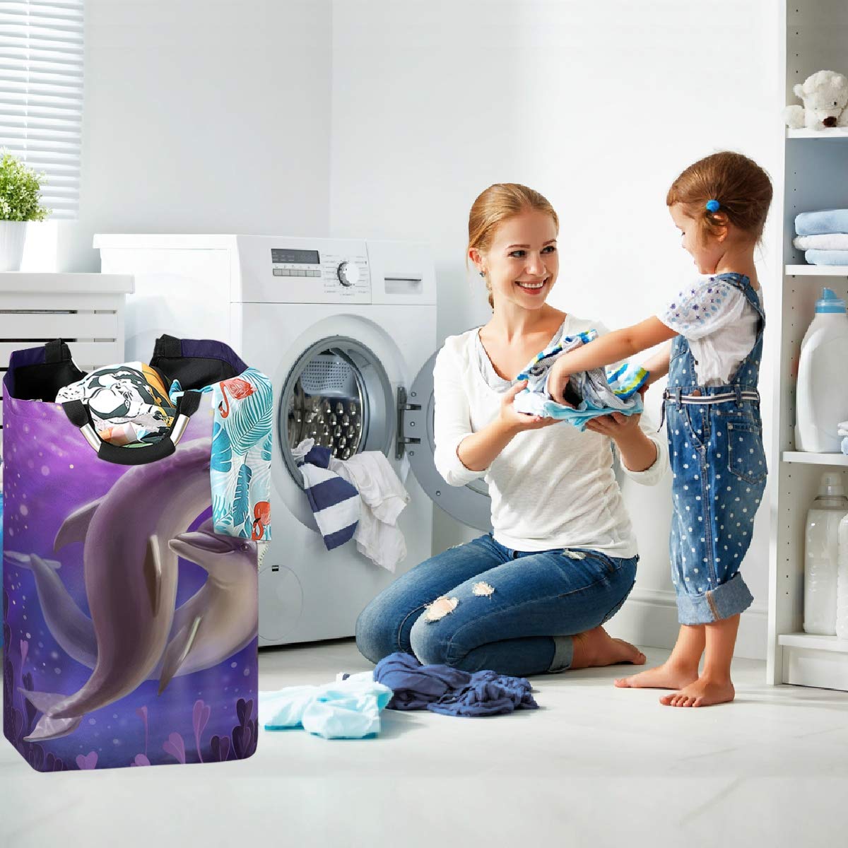 Visesunny Large Collapsible Laundry Hamper - Foldable Portable Laundry Basket with Handles, Waterproof Oxford Fabric for Dirty Clothes Storage | Perfect for Dorm, Travel & Home Organization