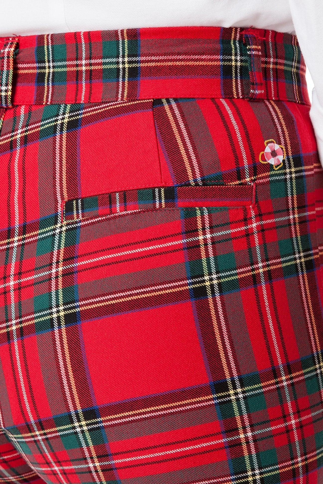 Stretch Twill Royal Stewart Tartan Plaid Ankle Capri Pants - Comfortable & Stylish for Casual Wear, Office & Travel