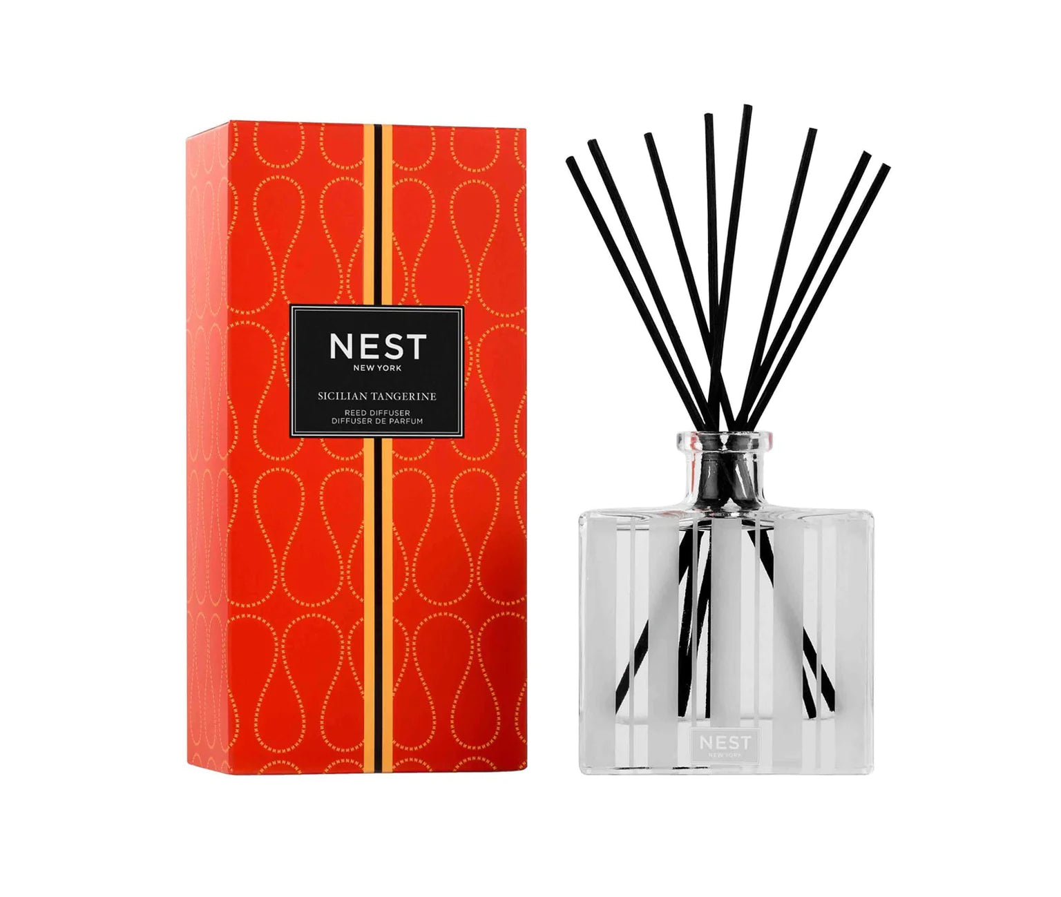 Nest Sicilian Tangerine Reed Diffuser - Premium Home Fragrance Oil Diffuser with Natural Rattan Reeds | Perfect for Living Room, Bedroom & Office Aromatherapy