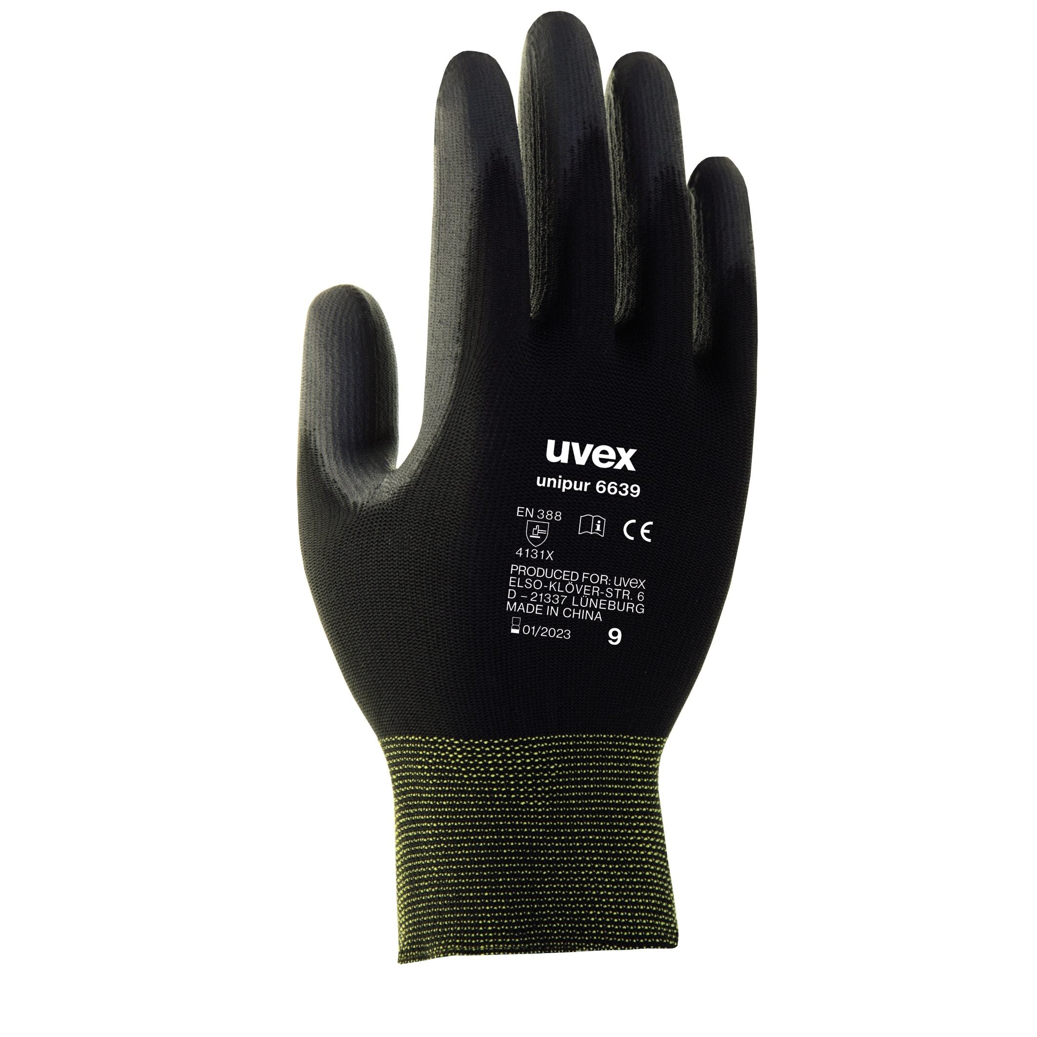 Uvex Unipur 6639 Dirt Resistant PU Safety Gloves - 30 Pcs Pack for Precision Mechanical Work, Automotive Repair & Industrial Assembly