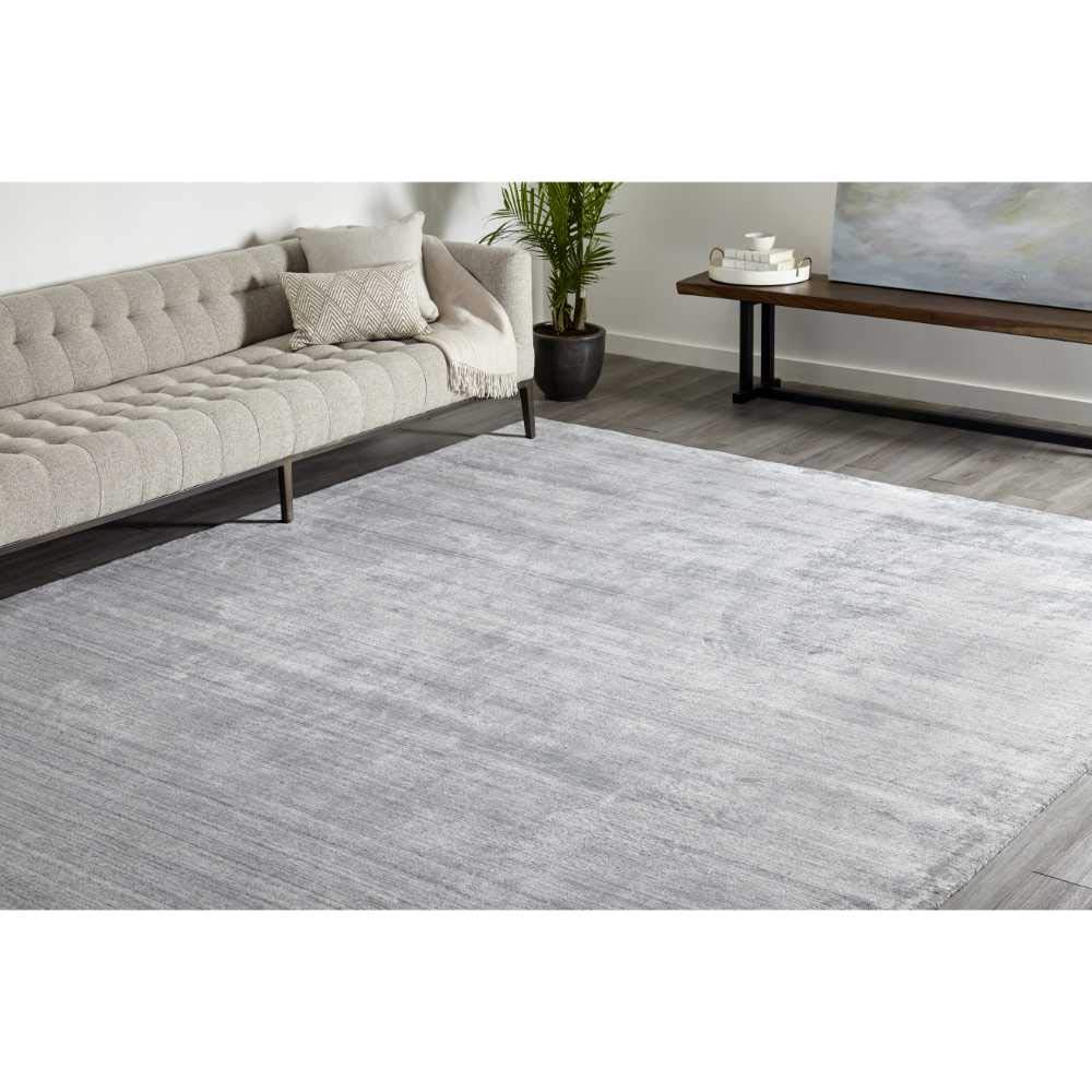 Handmade Contemporary Solid Area Rug - Solo Rugs Harbor Collection, Heather Gray, 8' x 10' - Perfect for Living Room, Bedroom & Office Decor