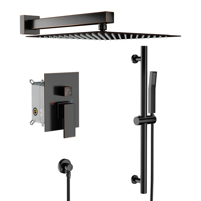 Lordear Stainless Steel Wall Mounted High Pressure Shower Faucet Set - Bathroom Shower System for Modern Homes & Spa-Like Experience