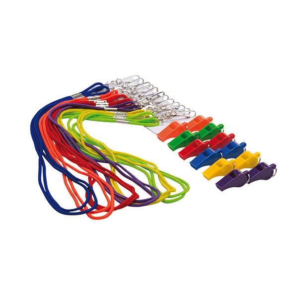 HART Rainbow Whistle Set - 6 Pack Colorful Plastic Sports Whistles for Coaches, Referees, Kids Games, Outdoor Activities & Emergency Signaling