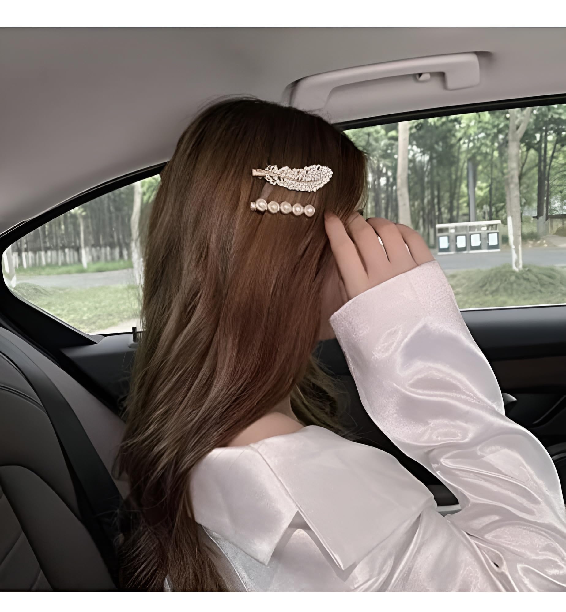 BellaStella Korean Stylish Pearl Rhinestone Hair Clips - Elegant Bobby Pins with Marble Alligator Design for Women | Perfect for Weddings, Parties, and Daily Hair Accessories