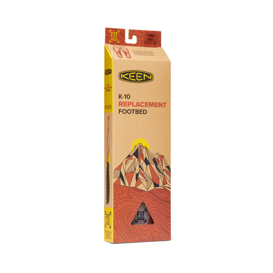 Men's K 10 Outdoor Replacement Insoles - Breathable Arch Support for Hiking & Work Boots (Burnt Orange) | All-Day Comfort for Walking, Running & Standing