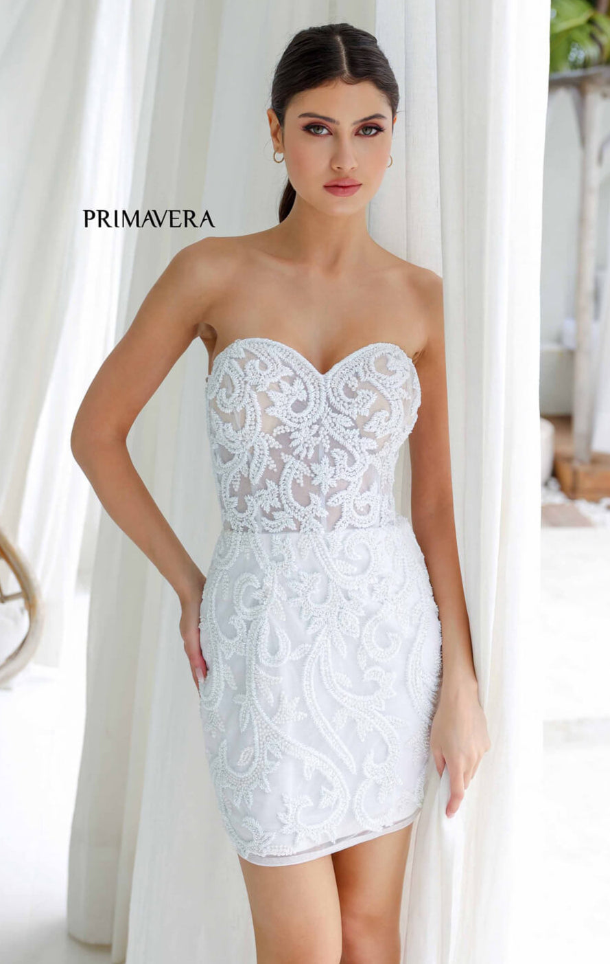 Primavera Corset Beaded Mini Dress - Elegant Lace-Up Party Dress for Women | Perfect for Cocktail Parties, Date Nights & Special Occasions