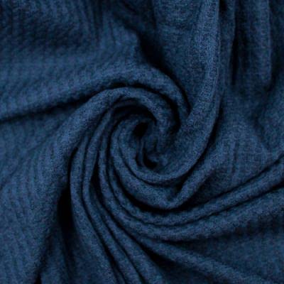 Teal Denim Waffle Rayon Spandex Open Knit Fabric - Soft Stretchy Textured Material for DIY Clothing, Home Decor & Craft Projects