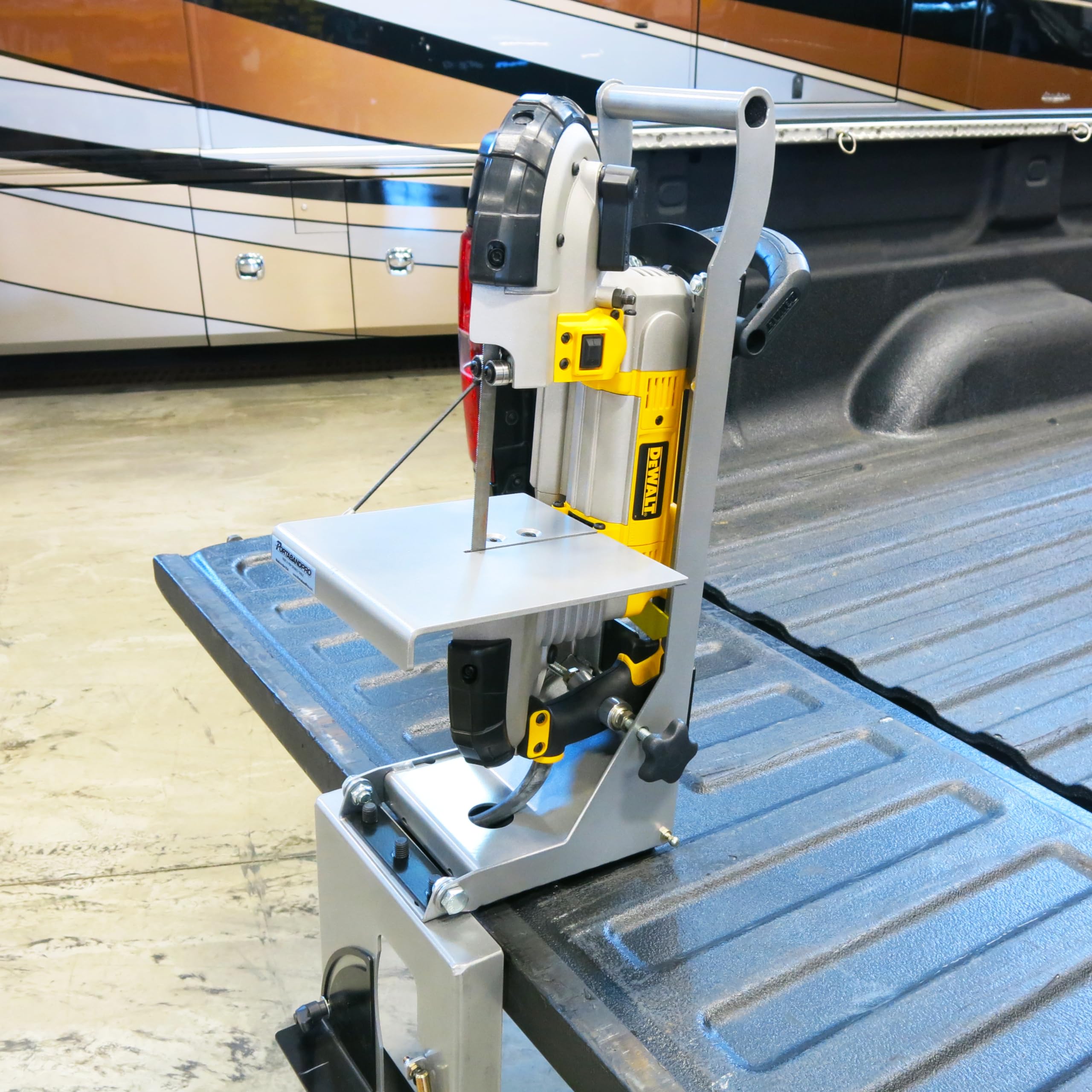 Premium Band Saw Stand for DeWalt DWM120 Portable Band Saw - Heavy Duty Metal Workbench Support with Adjustable Height for Woodworking, Metal Cutting & DIY Projects
